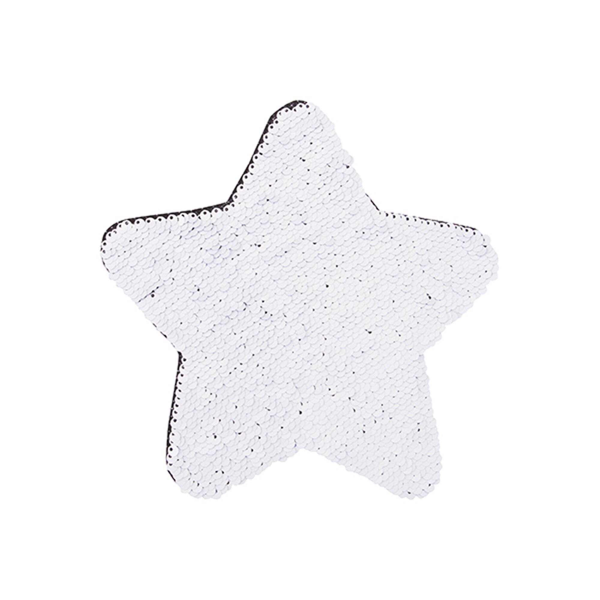 Craft Express 2ct. 7" Silver & White Star Sublimation Sequin Patches